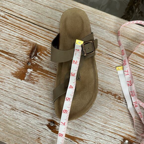 Cushionaire Libby Taupe Braided Slip-On Sandals Women’s 8M Suede Footbed Comfort - Picture 14 of 17